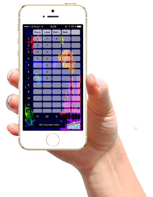 Minigolf-App für Blacklight Stuttgart