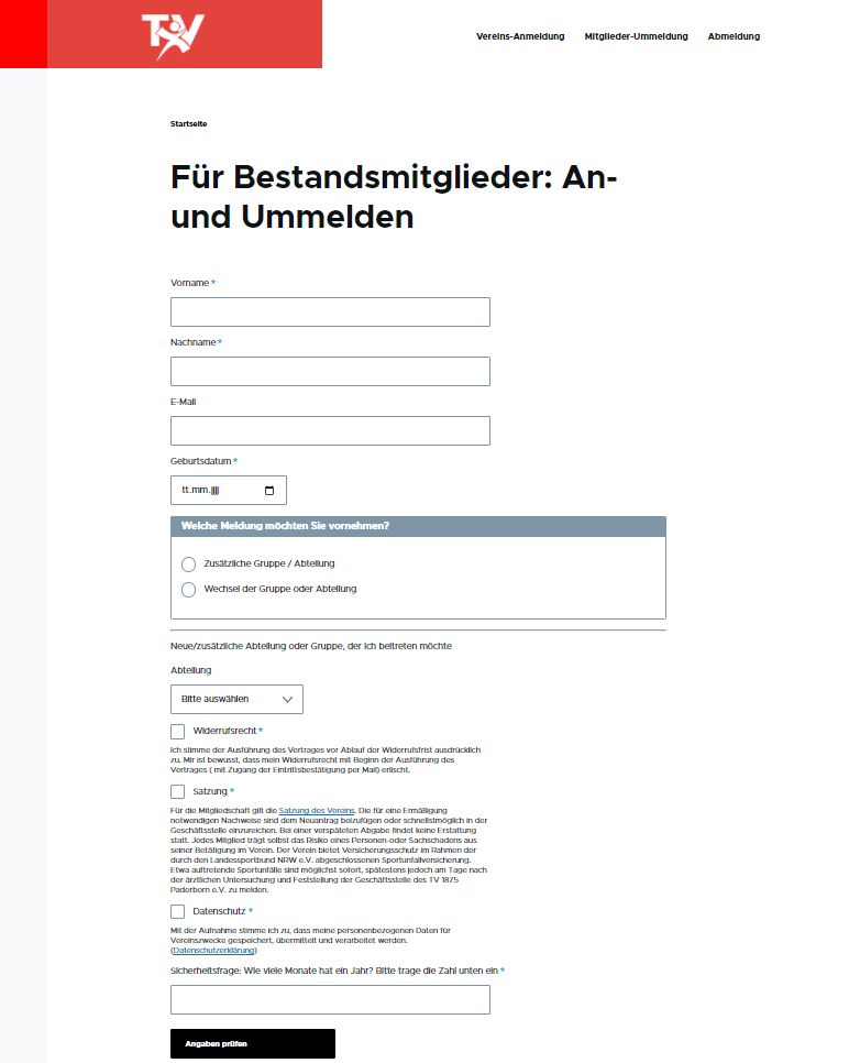Digitale Mitglieder-Ummeldung